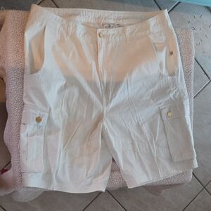 White Cargo Shorts for Men